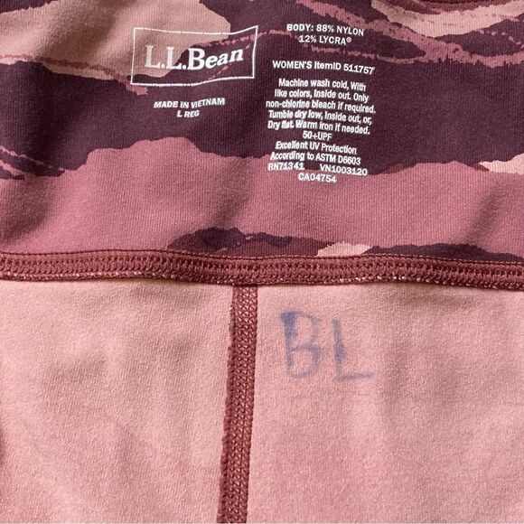 L.L. Bean Pink Tone Camo Boundless Performance Pocket Tights Size Large - Picture 4 of 10